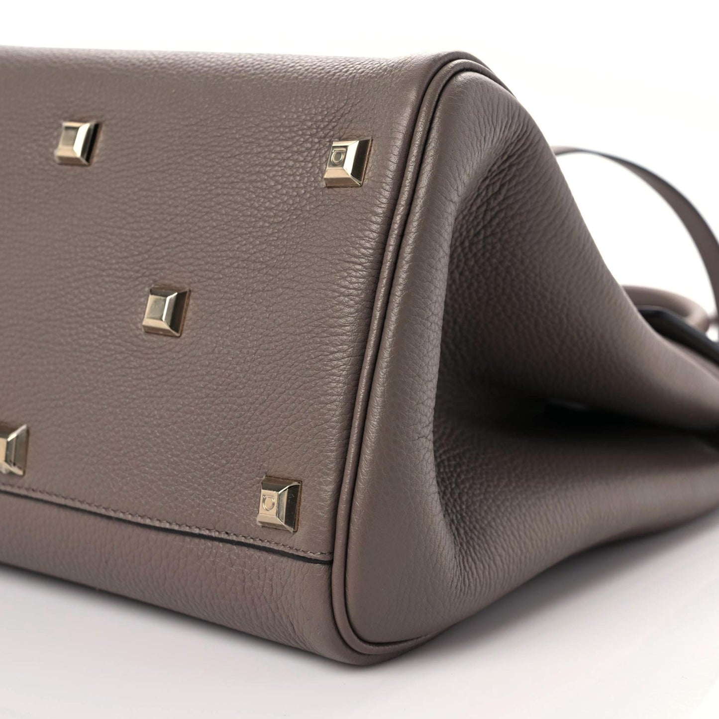 Hammered Calfskin Medium Studio Bag Caraway Seed