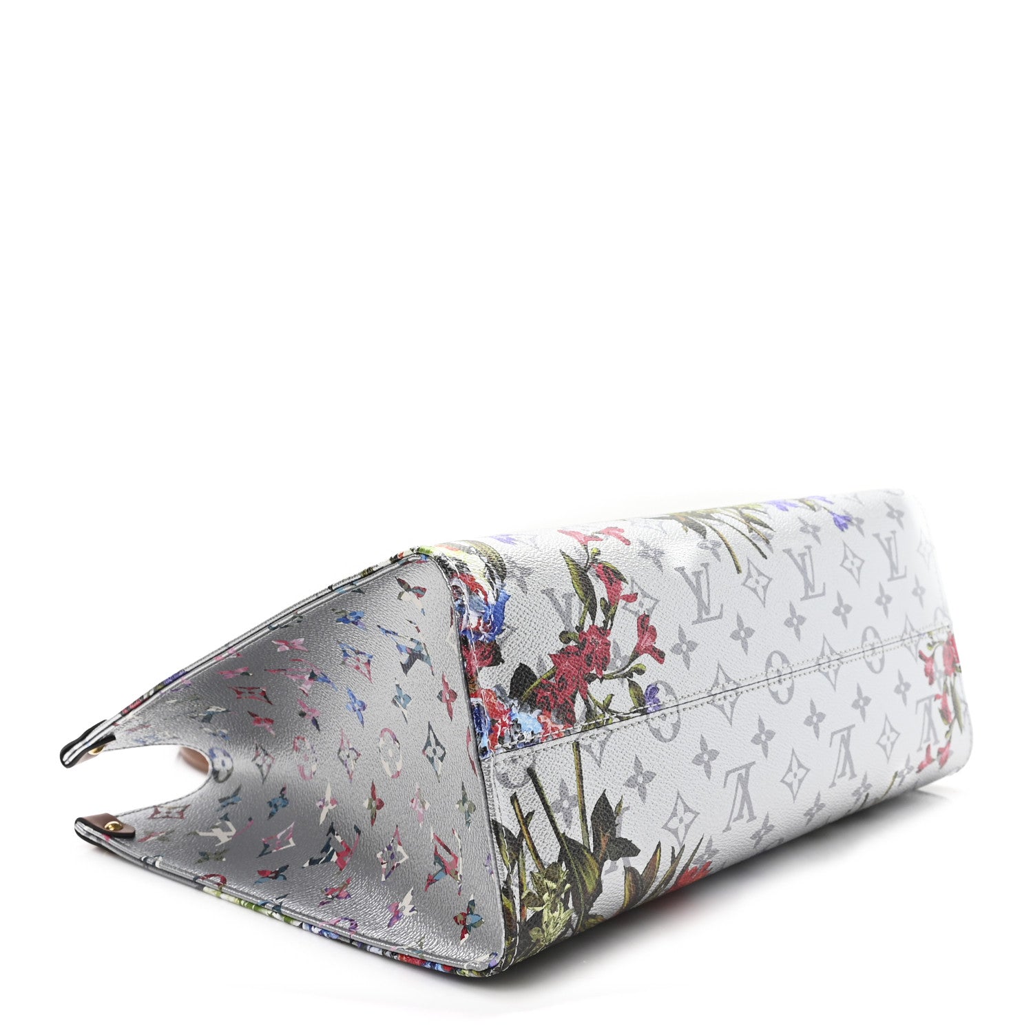 Louis Vuitton Metallic Monogram LV Garden OnTheGo MM Silver 4 of 9