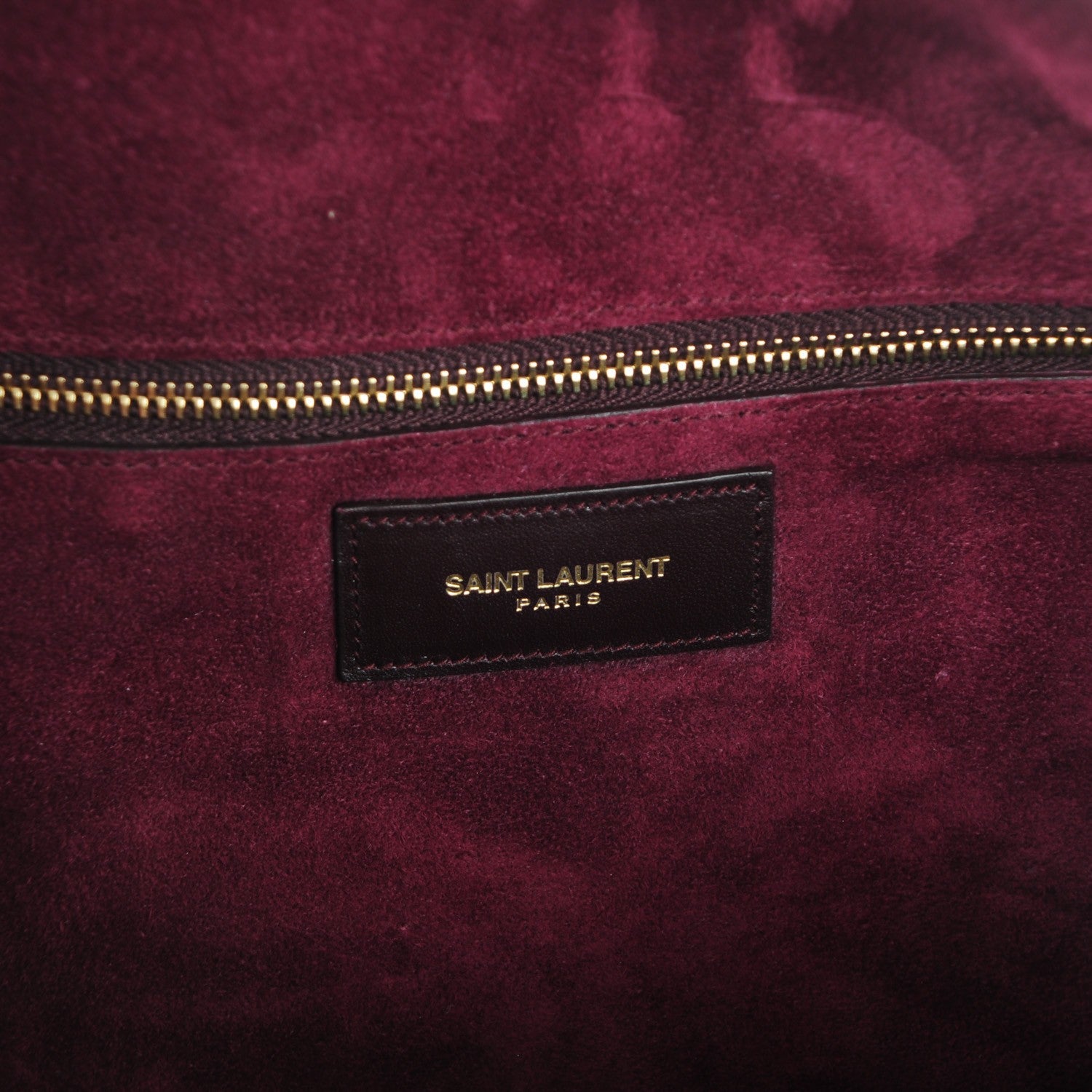Saint Laurent Calfskin Classic Duffle 12 Wine 6 of 7