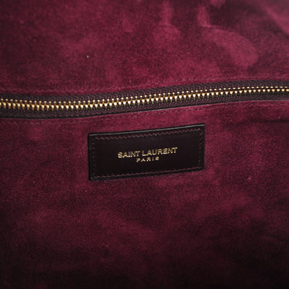 Saint Laurent Calfskin Classic Duffle 12 Wine 6 of 7