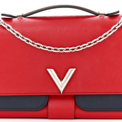 Louis Vuitton Monogram Cuir Plume Ecume Very Chain Bag Rouge Rubis 8 of 11