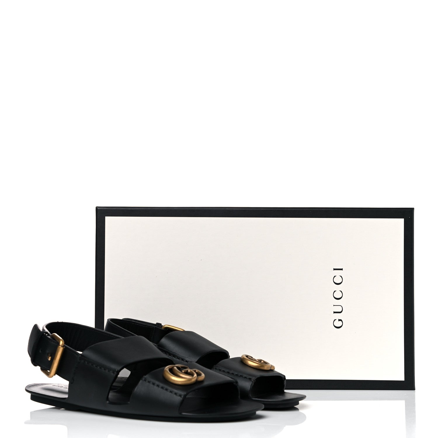 Gucci Calfskin Mens GG Marmont Sandals 6 Black 7 of 7