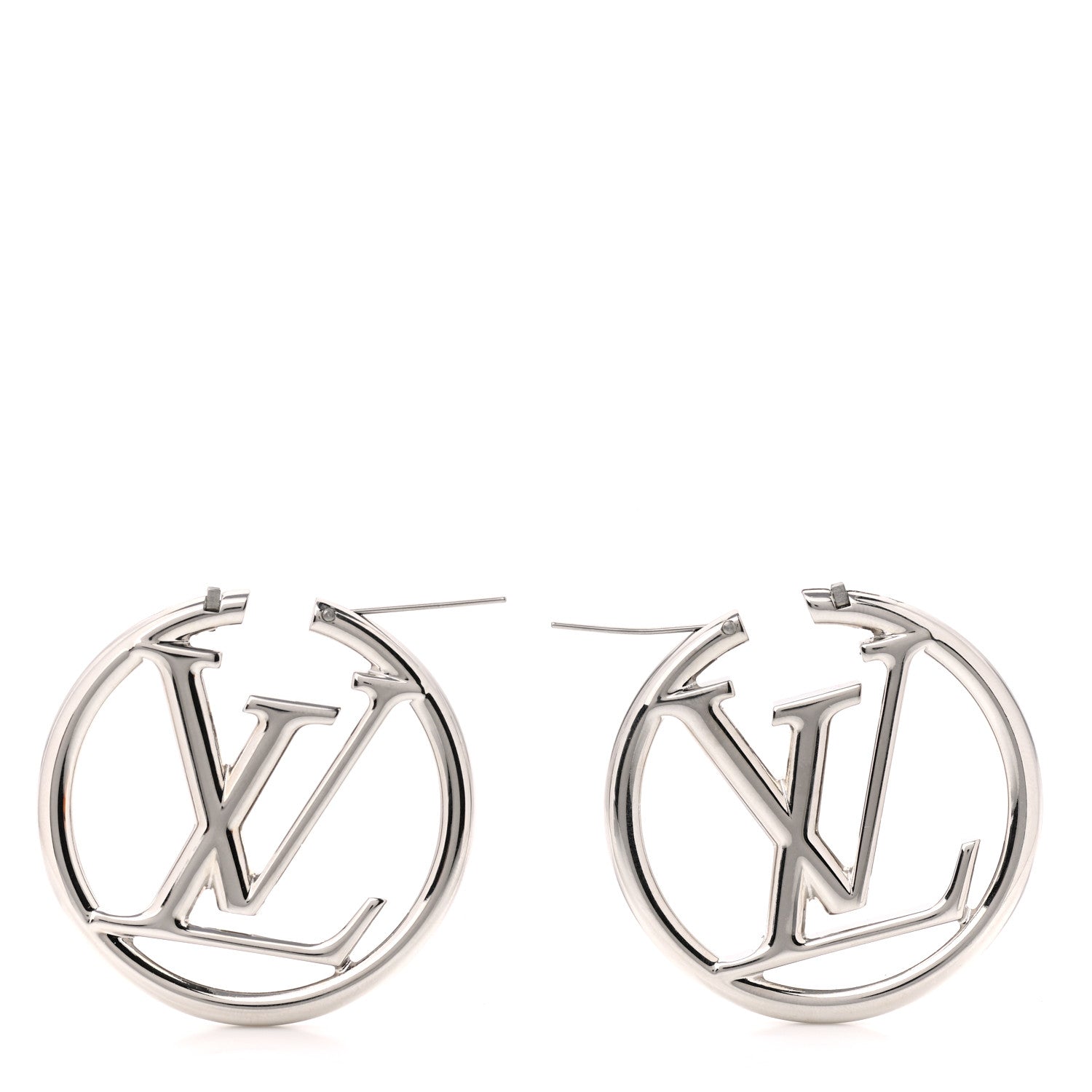 Louis Vuitton Palladium Louise Hoop Earrings Silver 3 of 7