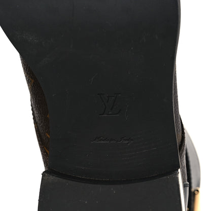 Louis Vuitton Calfskin Monogram Wonderland Flat Ranger Boots 39 Black 6 of 9