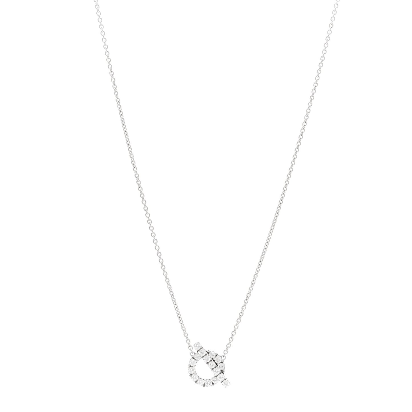 18K White Gold Diamond Finesse Pendant Necklace