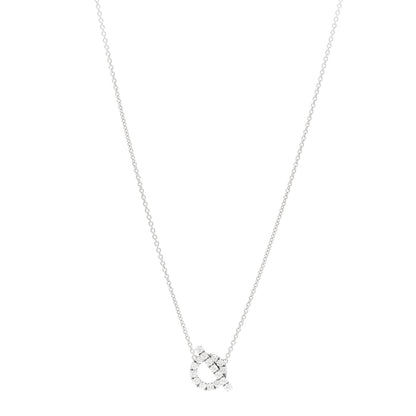 Hermes 18K White Gold Diamond Finesse Pendant Necklace 1 of 5