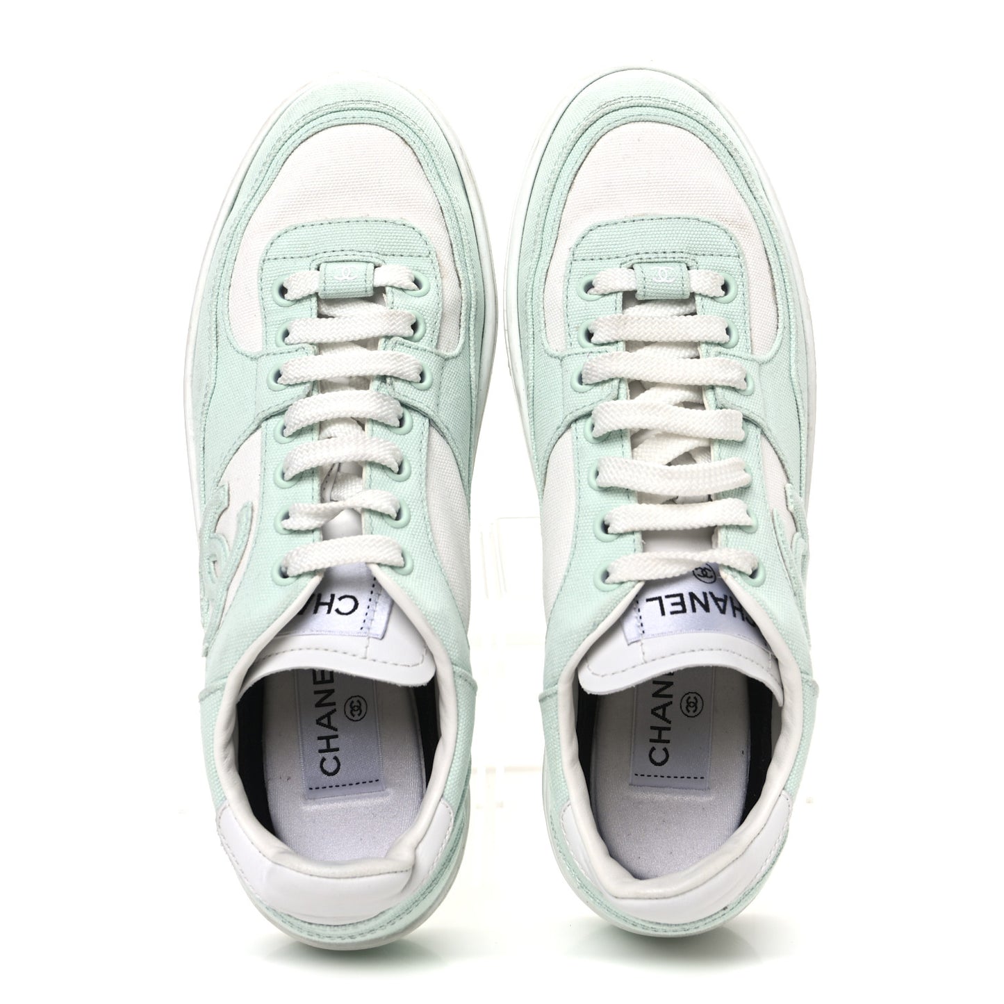 Cotton Sneakers 39 Light Turquoise White