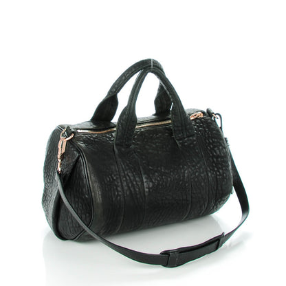 Alexander Wang Pebbled Lambskin Rocco Black Rose Gold Hardware 3 of 9