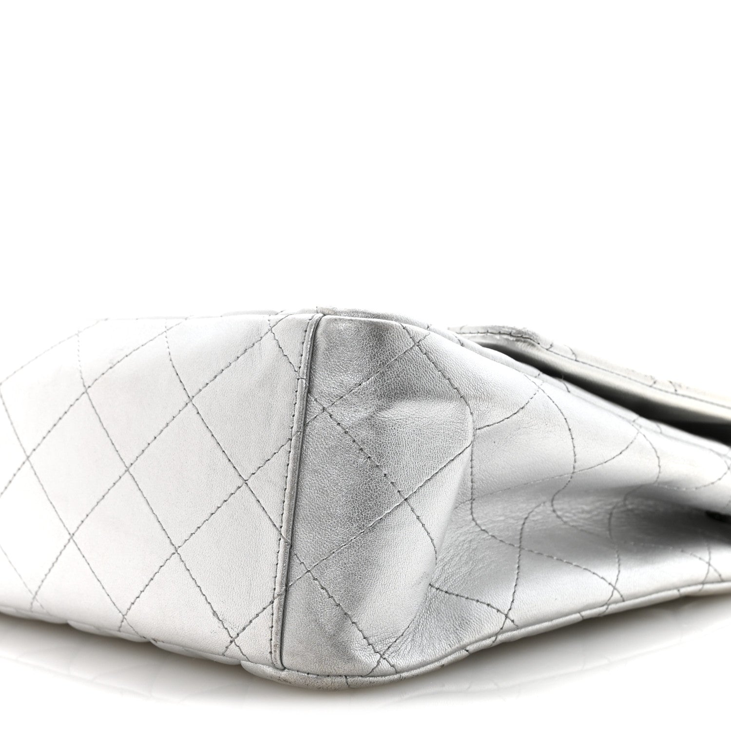 Chanel Metallic Lambskin Quilted Maxi Single Flap Silver 10 of 14
