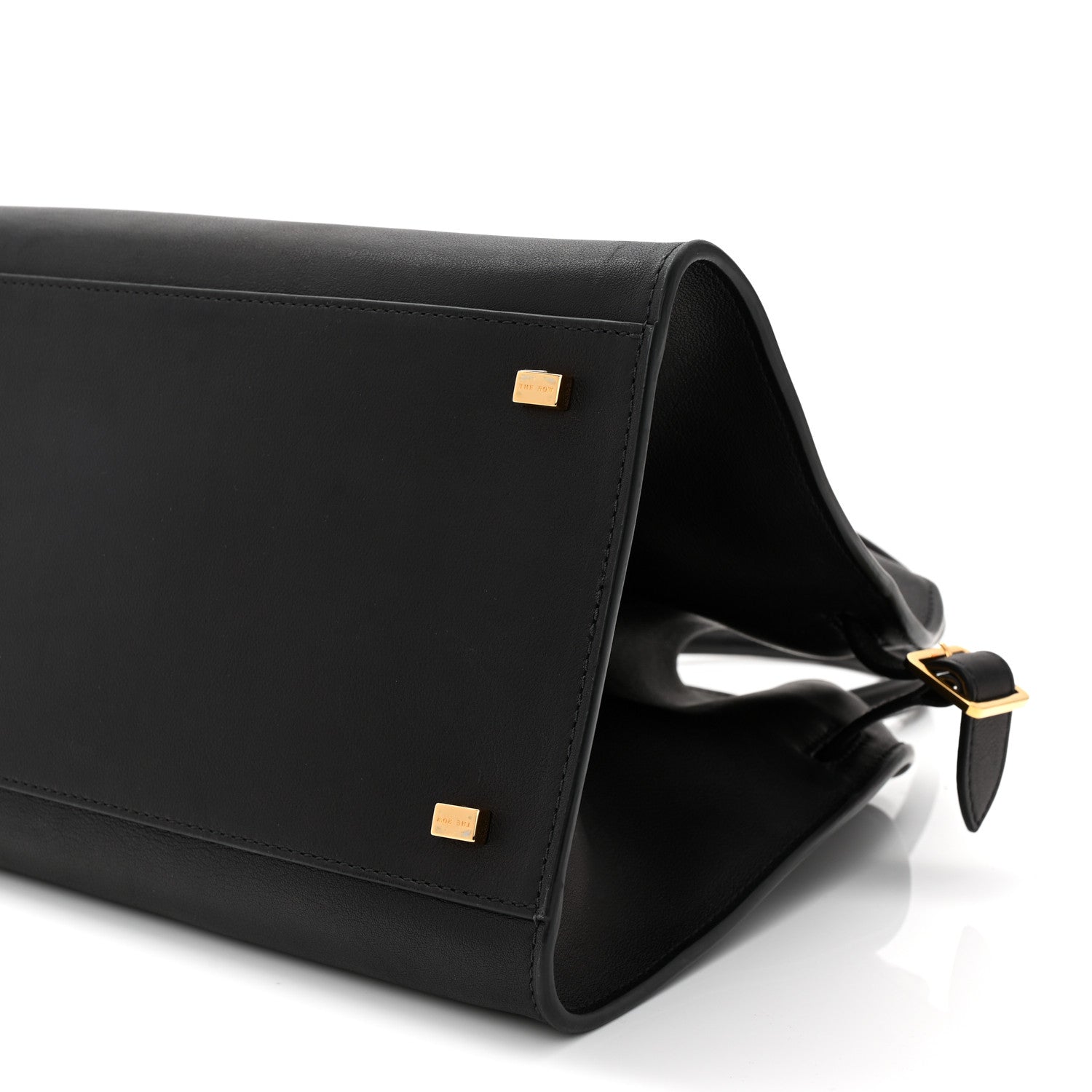 The Row Polished Saddle Calfskin Soft Margaux 12 Black 9 of 9