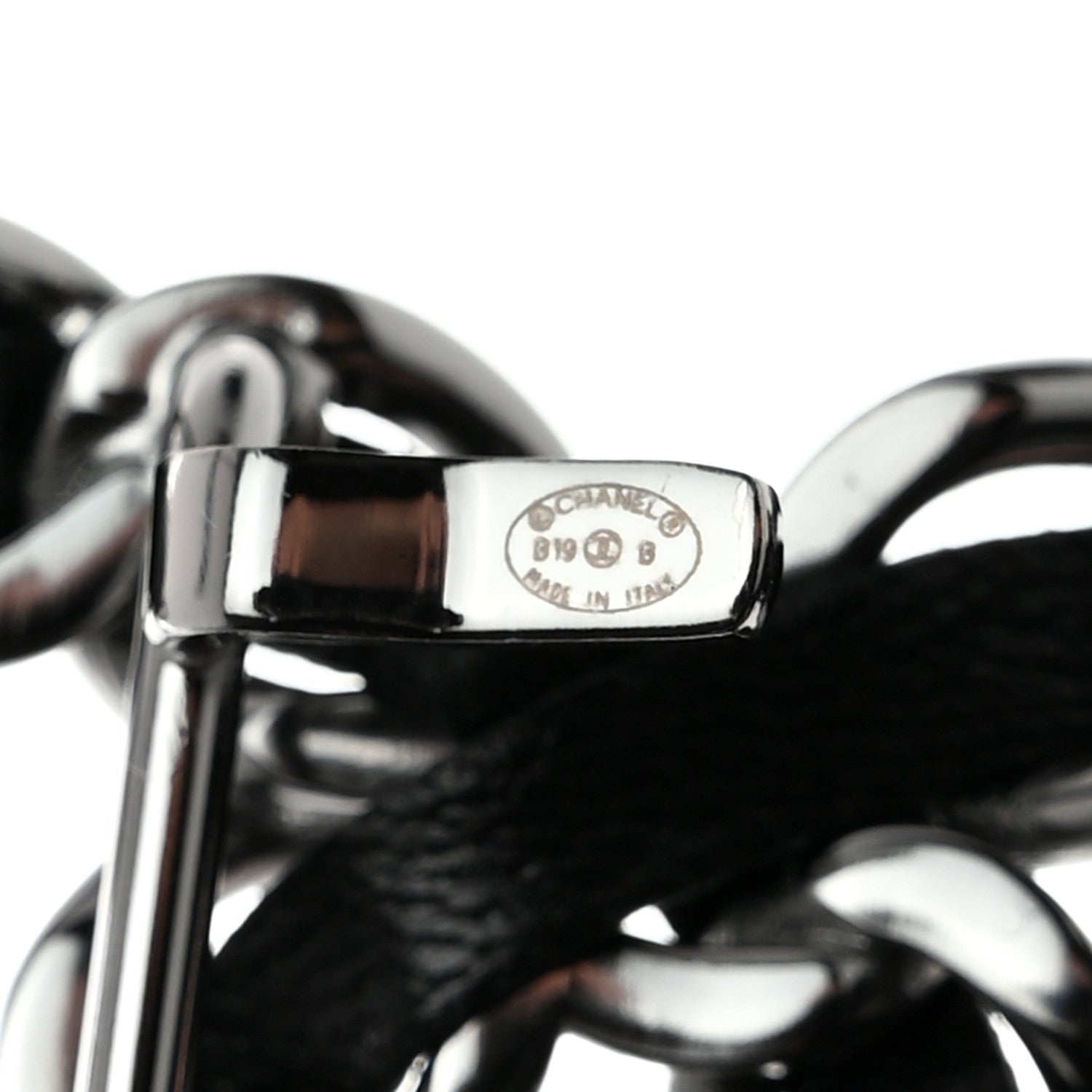 Chanel Lambskin Ruched Chain CC Belt 75 30 Black 3 of 5