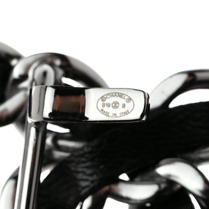 Chanel Lambskin Ruched Chain CC Belt 75 30 Black 3 of 5