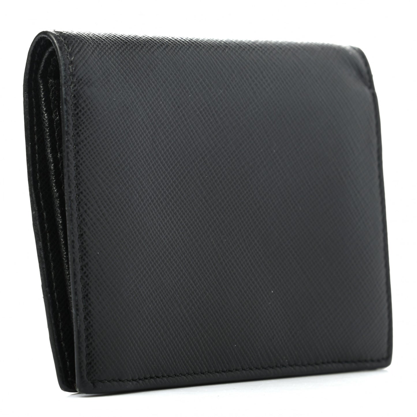Saffiano Greche Bi-Fold Wallet Black Rosso