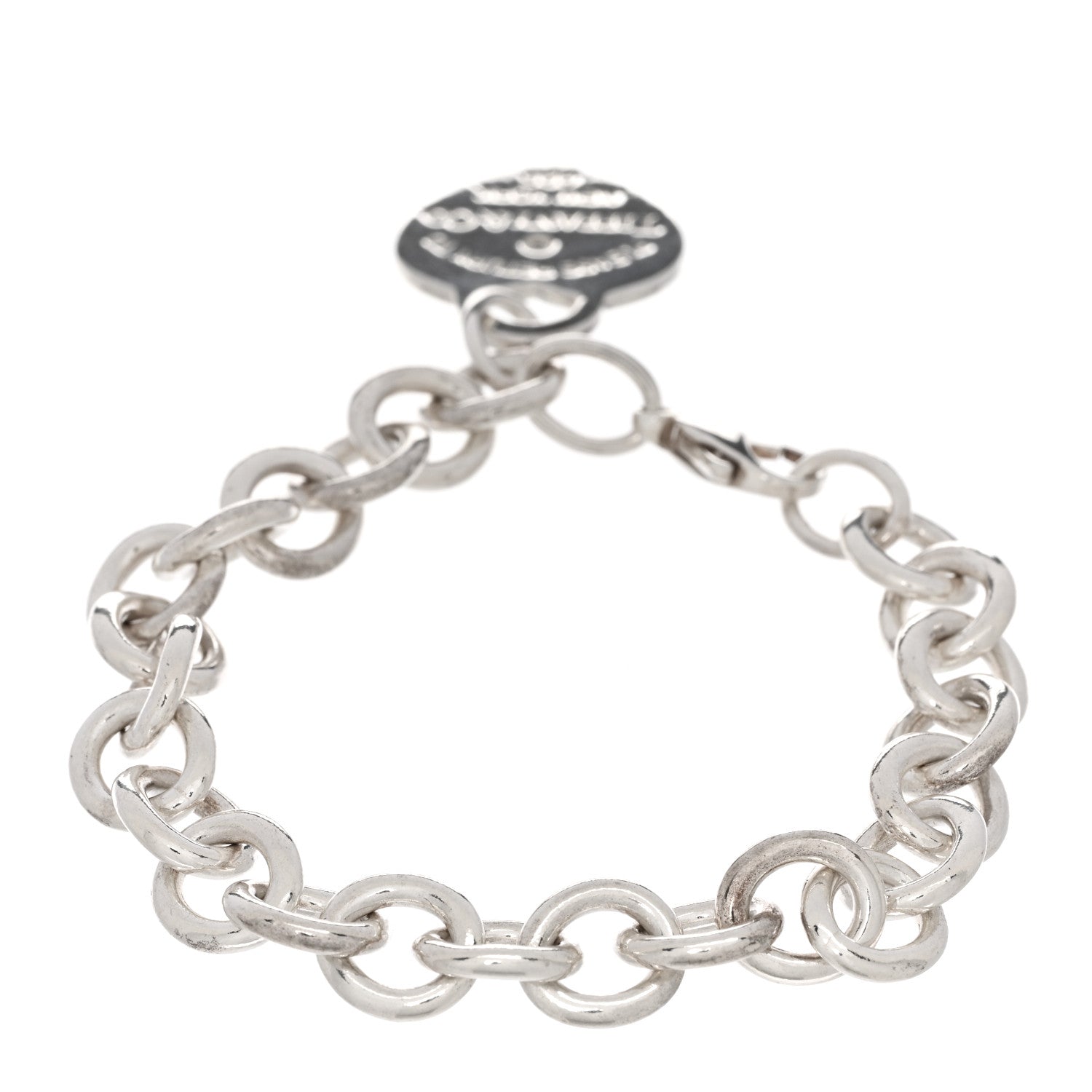 Tiffany Sterling Silver Diamond Medium Return To Tiffany Heart Tag Bracelet 2 of 3
