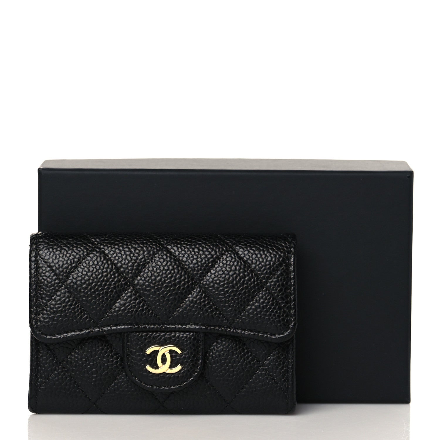 Chanel Caviar Quilted Flap Card Holder Wallet Black 10 of 10