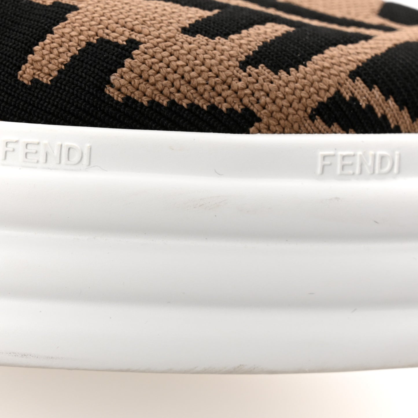 X SARA COLEMAN Canvas FF Vertigo Embroidered Womens Rise Slip On Sneakers 41 Tobacco Black