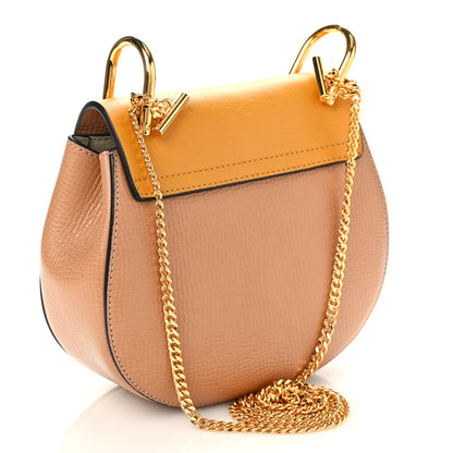 Chloe Grained Calfskin Lambskin Bi-Color Drew Shoulder Bag Wet Sand Sunflower 3 of 7