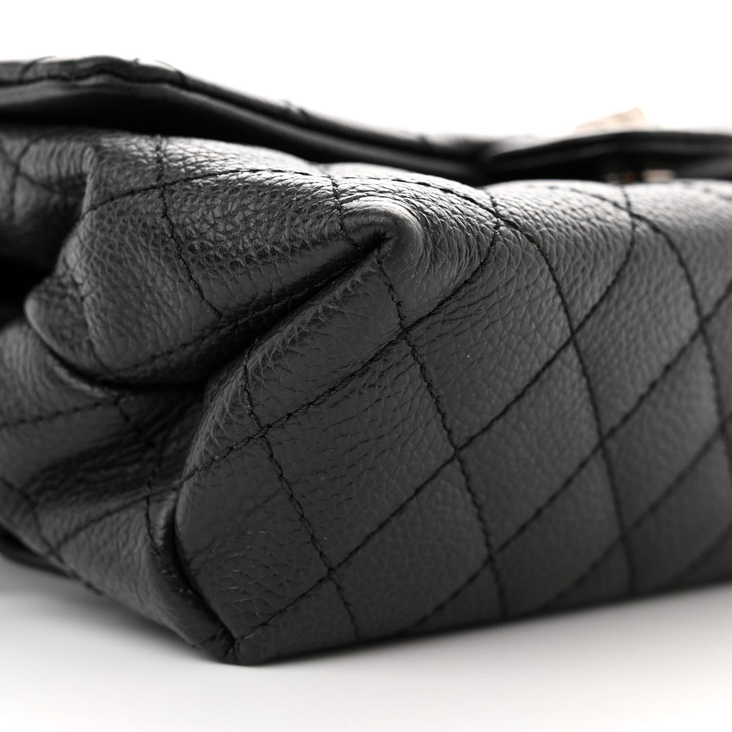 Grained Calfskin Quilted 2.55 Reissue Flap Belt Bag Clutch Black