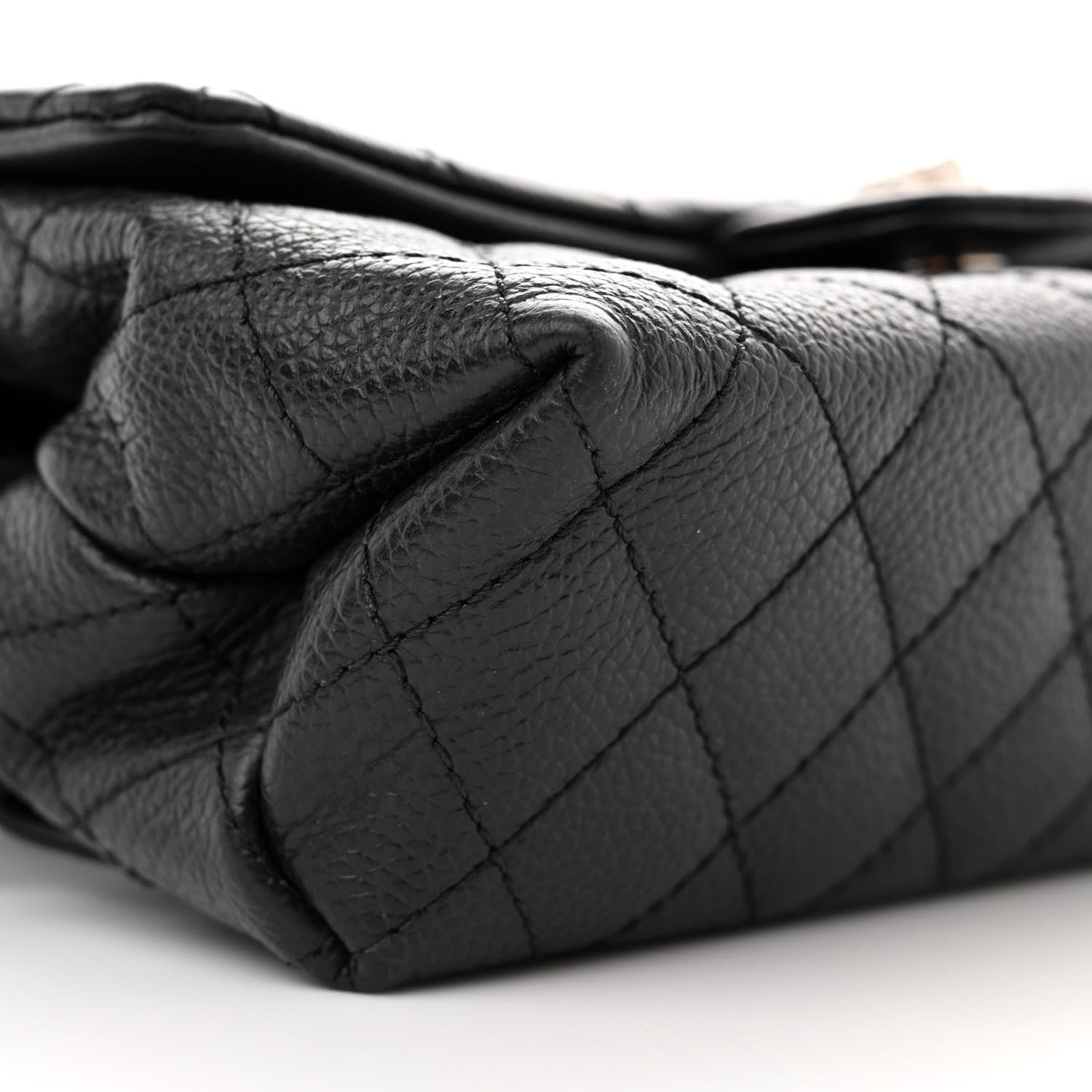 Chanel Grained Calfskin Quilted 2.55 Reissue Flap Belt Bag Clutch Black 10 of 11