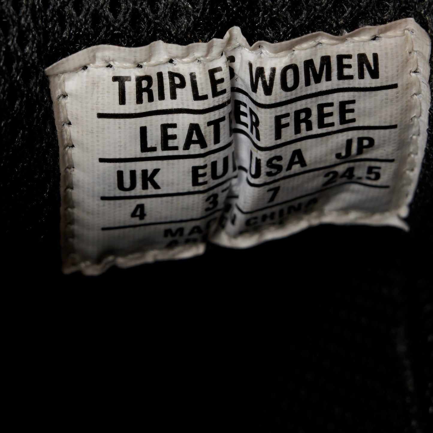 Fabric Mesh Womens Triple S Sneakers 37 Black