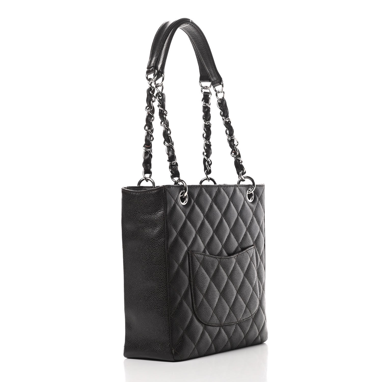 Chanel Caviar Quilted Petit Shopping Tote PST Dark Brown 3 of 12