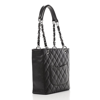 Chanel Caviar Quilted Petit Shopping Tote PST Dark Brown 3 of 12
