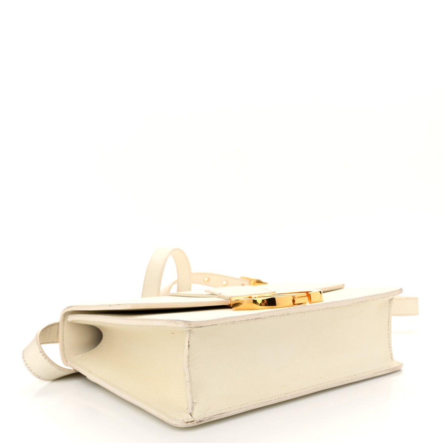Grained Calfskin 30 Montaigne Flap Bag White
