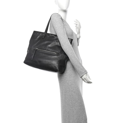 Miu Miu Vitello Soft Calfskin Shopping Tote Ebano 2 of 11