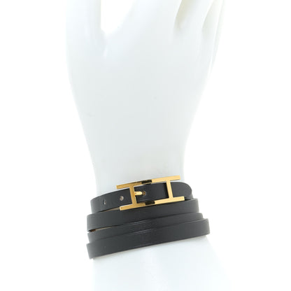 Hermes Chamonix Hapi 3MM Triple Tour Wrap Bracelet M Black 2 of 9