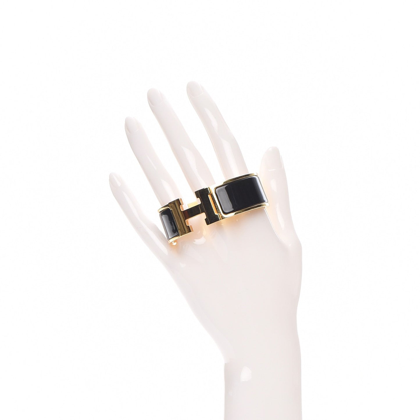 Enamel Wide Clic Clac H Bracelet PM Black