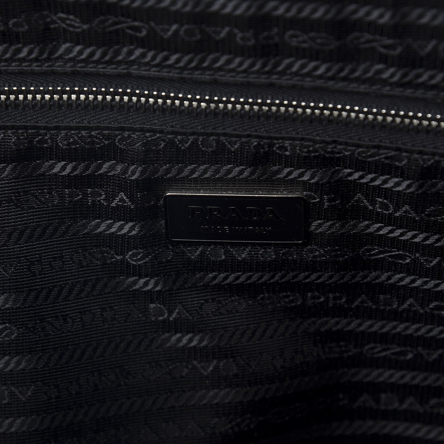 Prada Saffiano Cuir Front Zip Pocket Briefcase Black 8 of 9