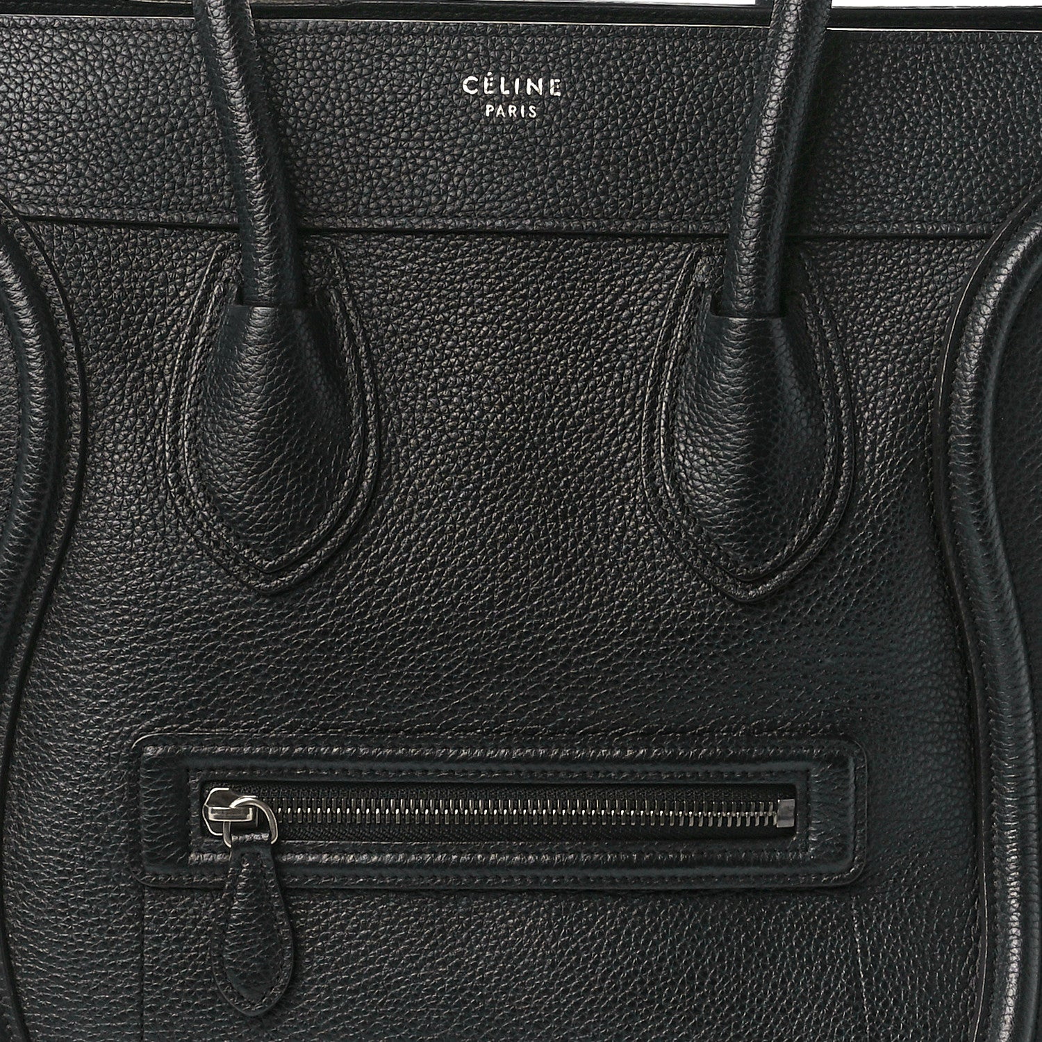 Celine Drummed Calfskin Mini Luggage Black 7 of 10