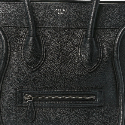 Celine Drummed Calfskin Mini Luggage Black 7 of 10