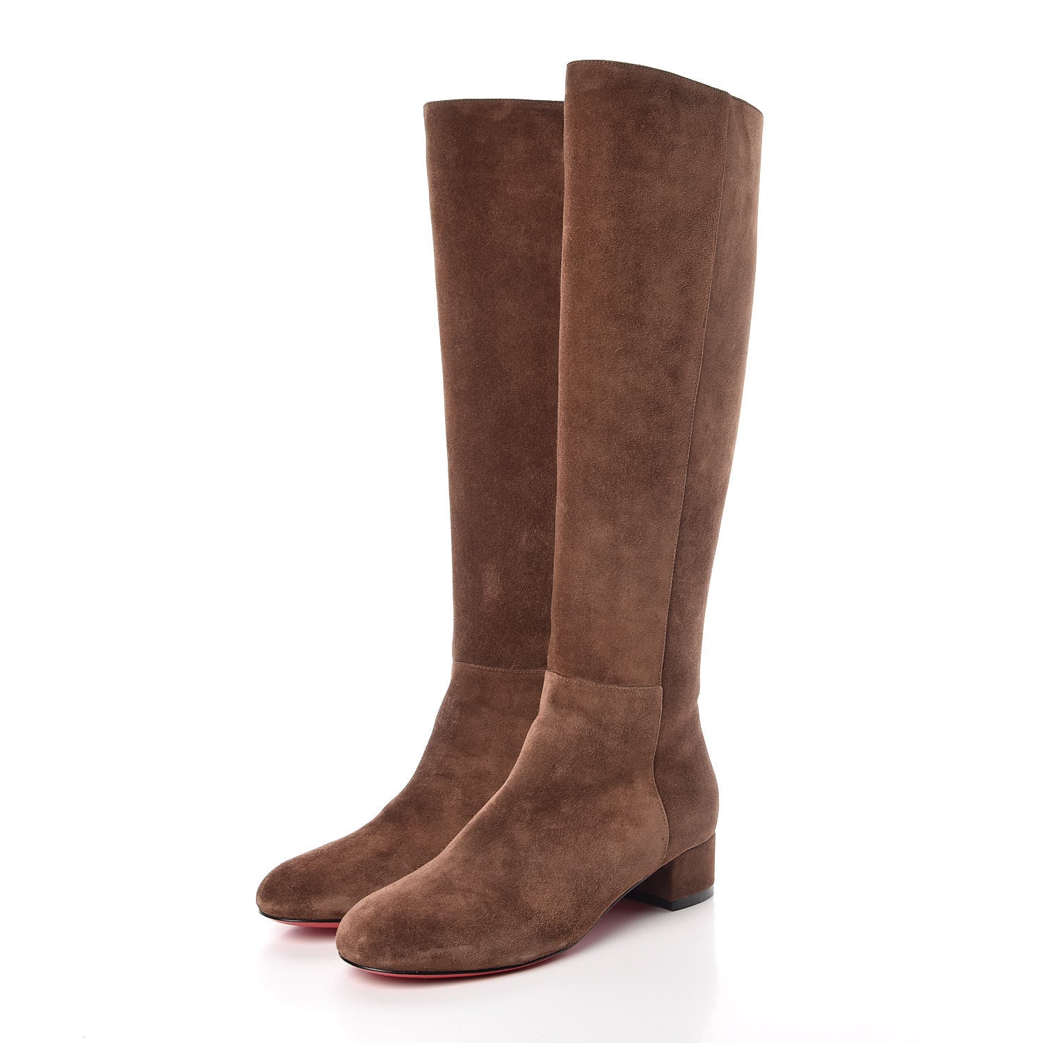 Christian Louboutin Veau Velours Liliboot 30 Tall Boots 40 Chatain 3 of 7