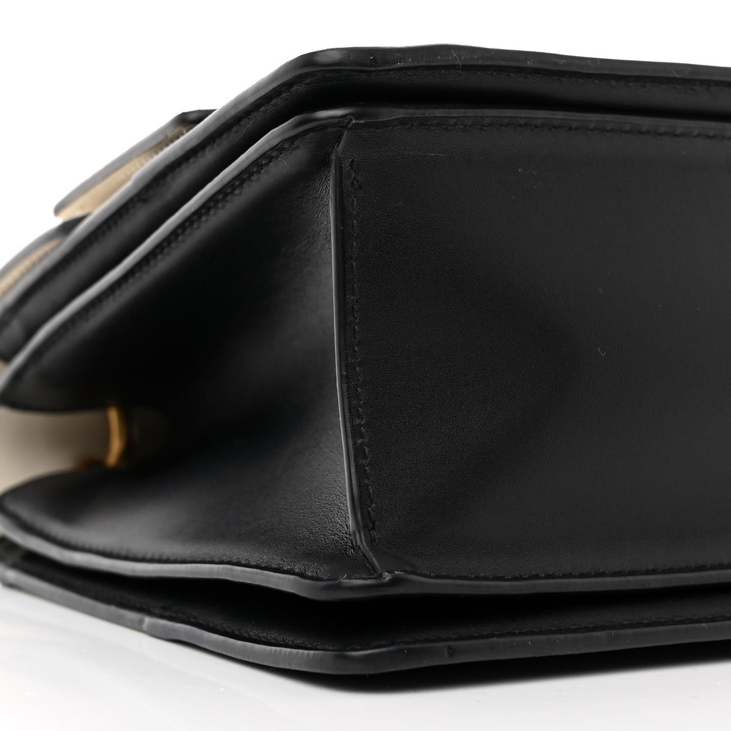 Calfskin Sylvie Web Small Queen Margaret Top Handle Bag Black White