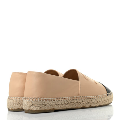 Chanel Lambskin CC Espadrilles 38 Beige Black 4 of 7