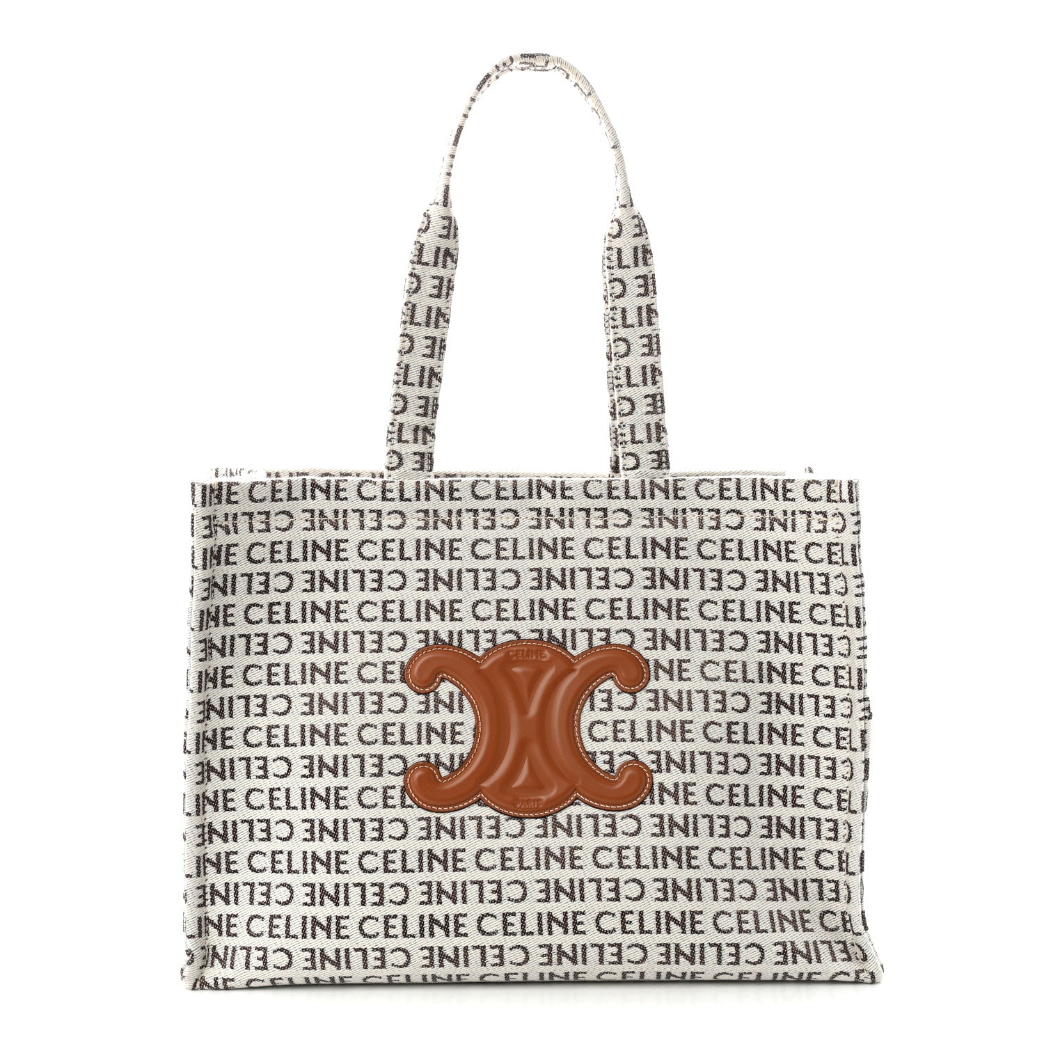 Celine Canvas Large All Over Cabas Thais Natural Tan 1 of 9