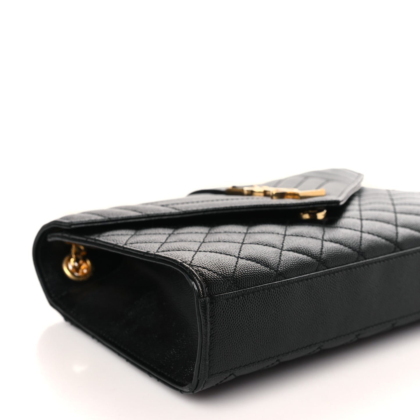 Grain De Poudre Textured Mixed Matelasse Triquilt Medium Monogram Satchel Black