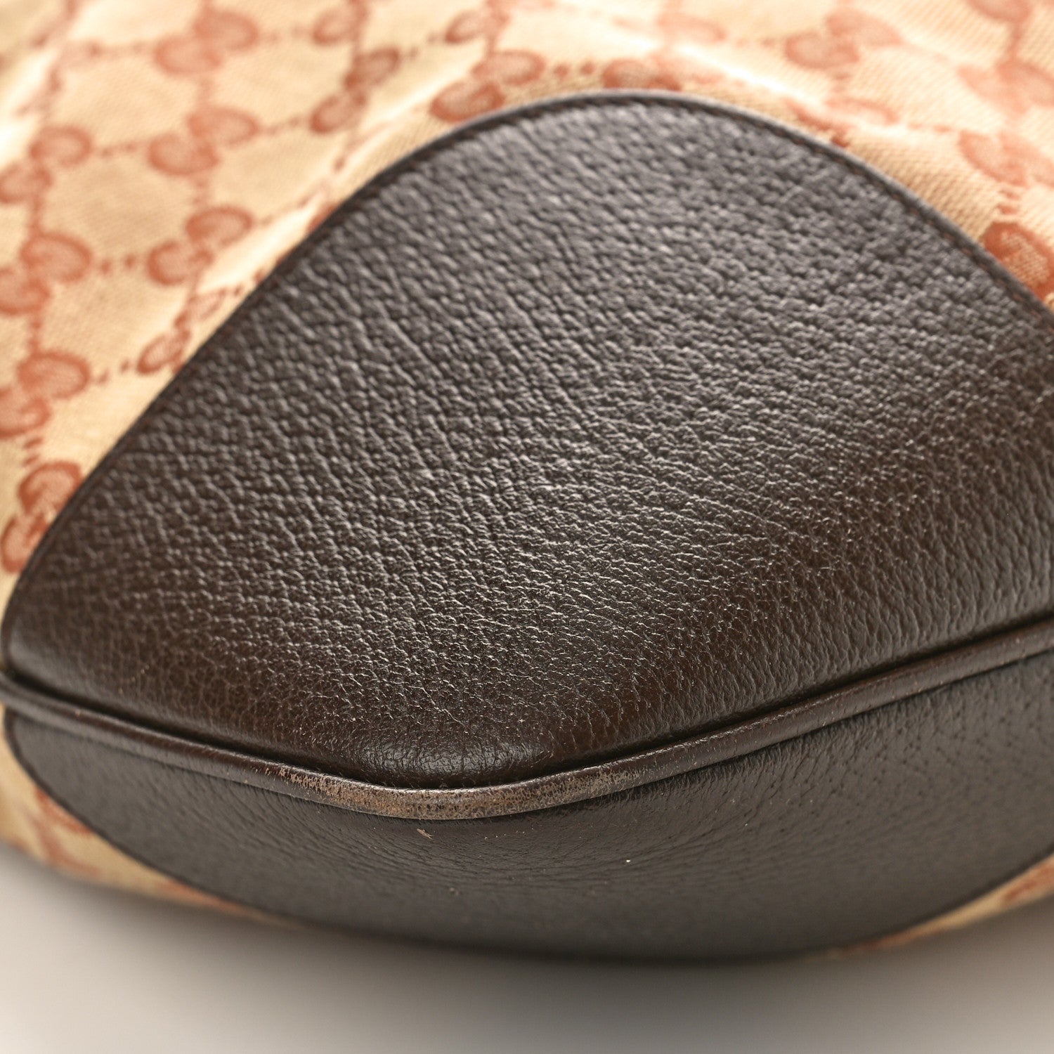 Gucci Monogram Textured Dollar Calfskin Horsebit 1955 Cinch Top Messenger Bag Beige Ebony Cocoa 9 of 12