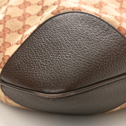 Gucci Monogram Textured Dollar Calfskin Horsebit 1955 Cinch Top Messenger Bag Beige Ebony Cocoa 9 of 12