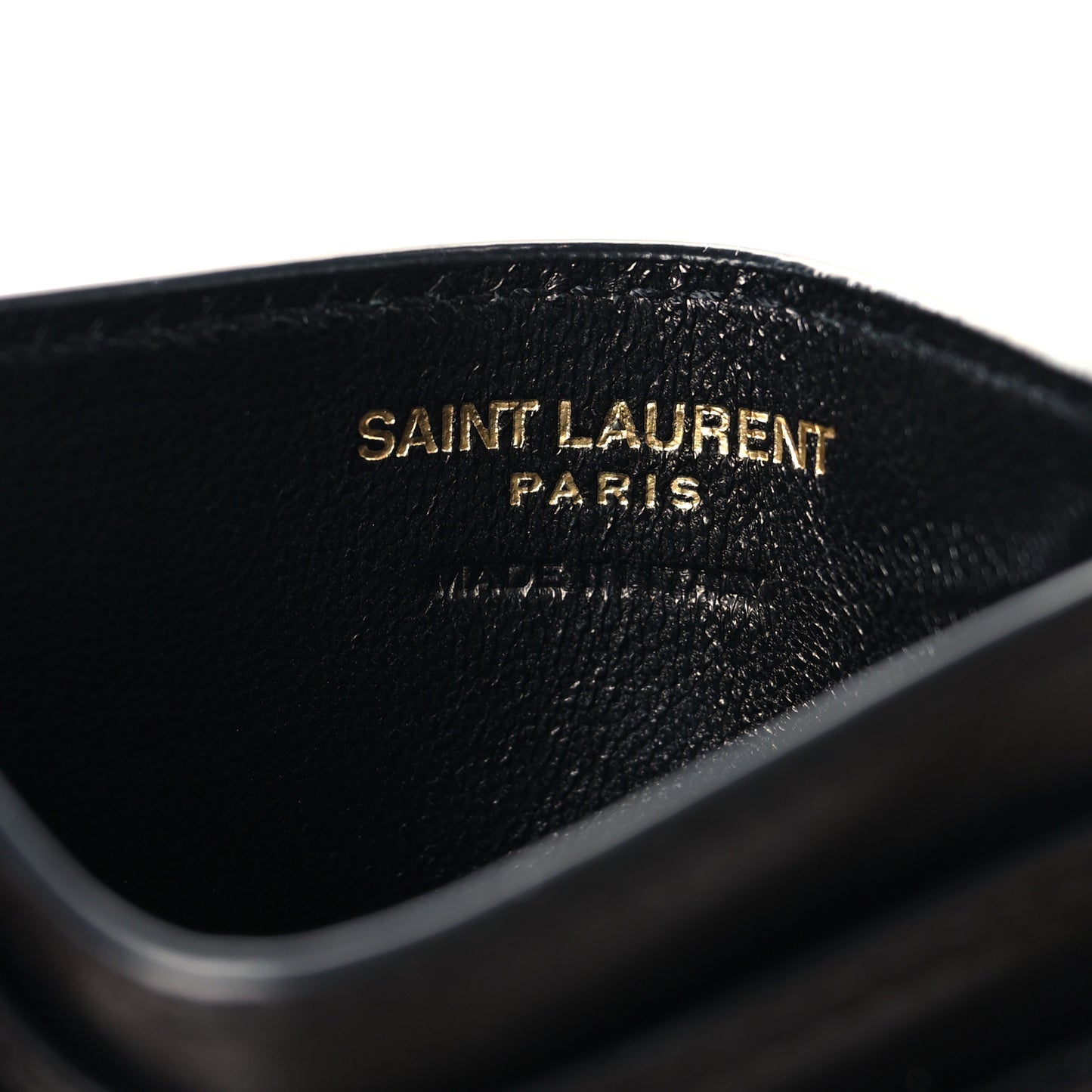 Lambskin Quilted Monogram Gaby Card Case Black