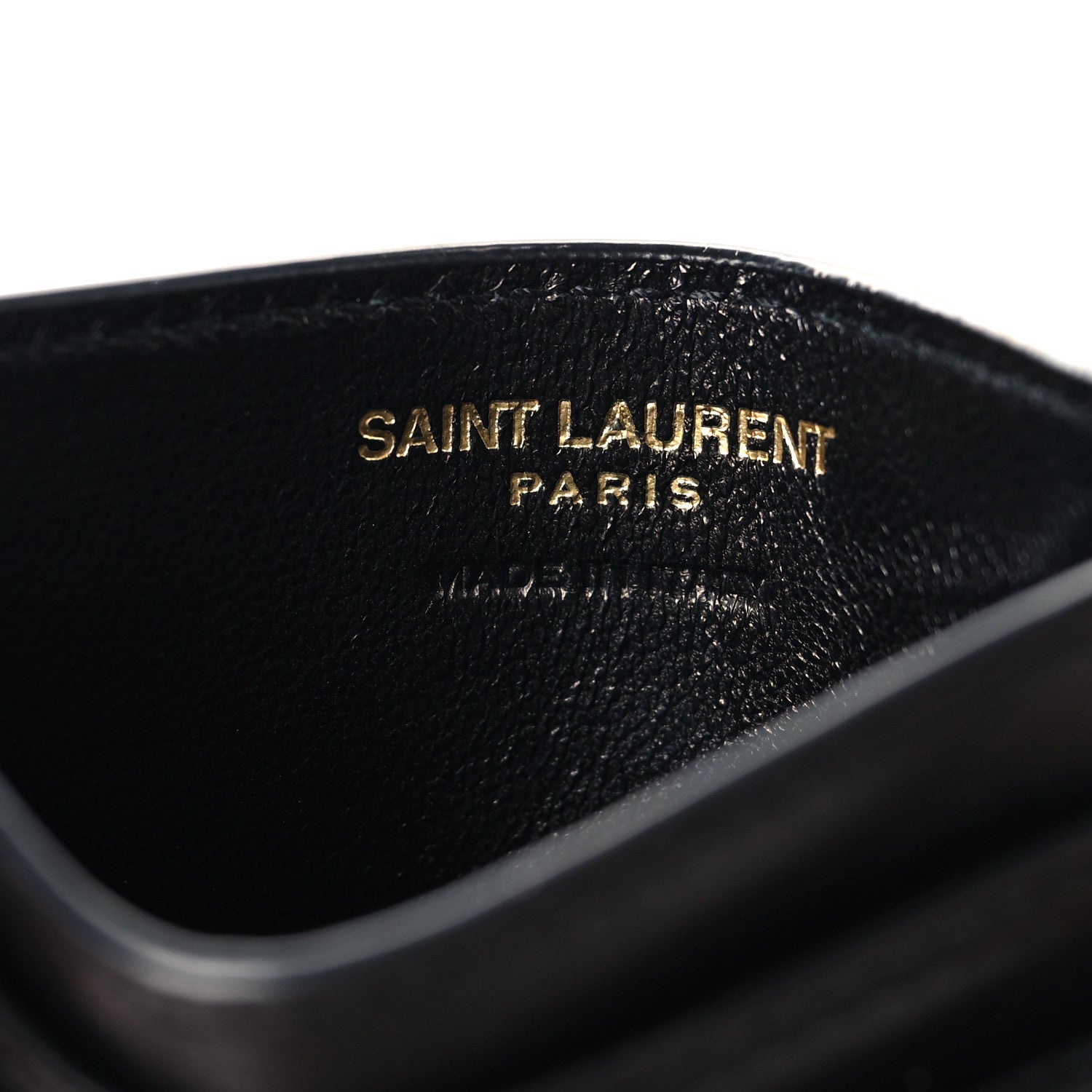 Saint Laurent Lambskin Quilted Monogram Gaby Card Case Black 6 of 8