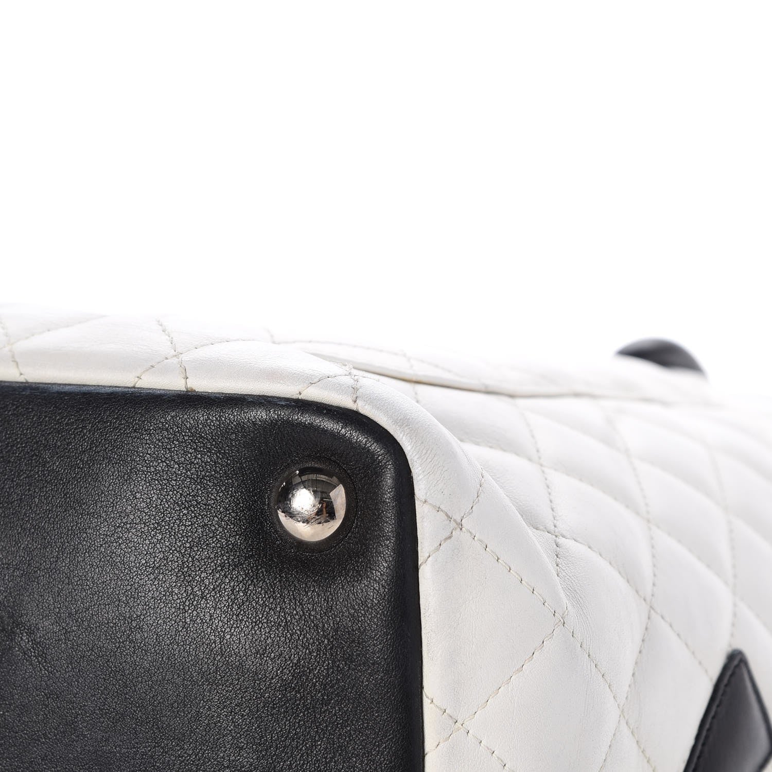 Chanel Calfskin Quilted Large Cambon Tote White Black 13 of 14