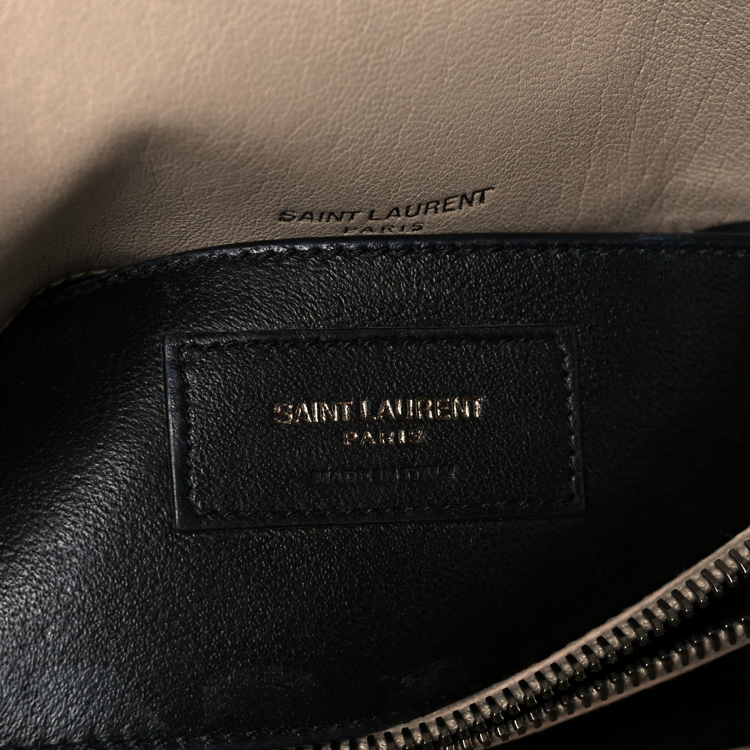 Saint Laurent Sheepskin Matelasse Chevron Monogram Medium College Bag Taupe 7 of 12