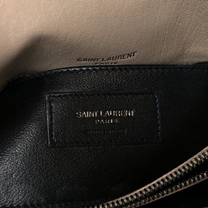 Saint Laurent Sheepskin Matelasse Chevron Monogram Medium College Bag Taupe 7 of 12