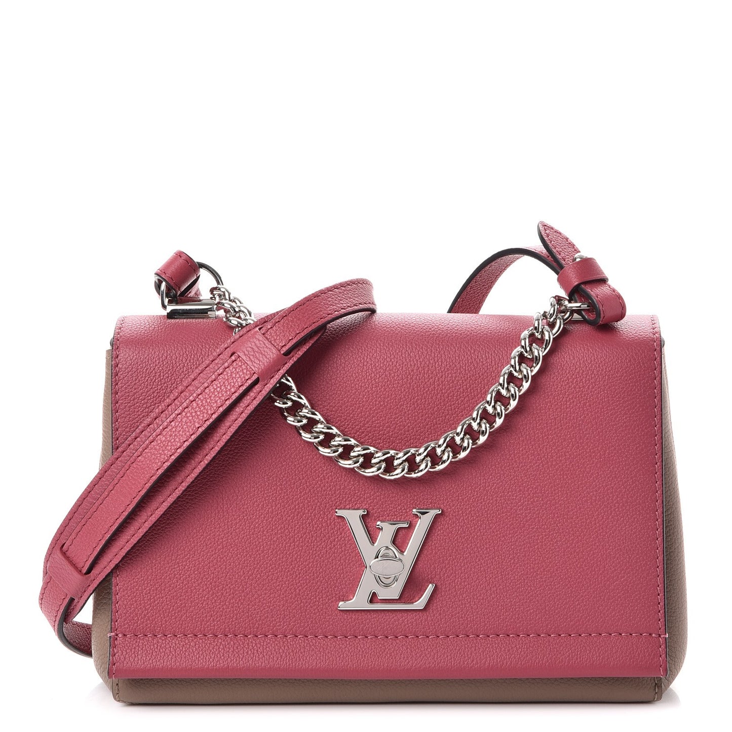 Calfskin Lockme II Chain Bag BB Rose Bruyere