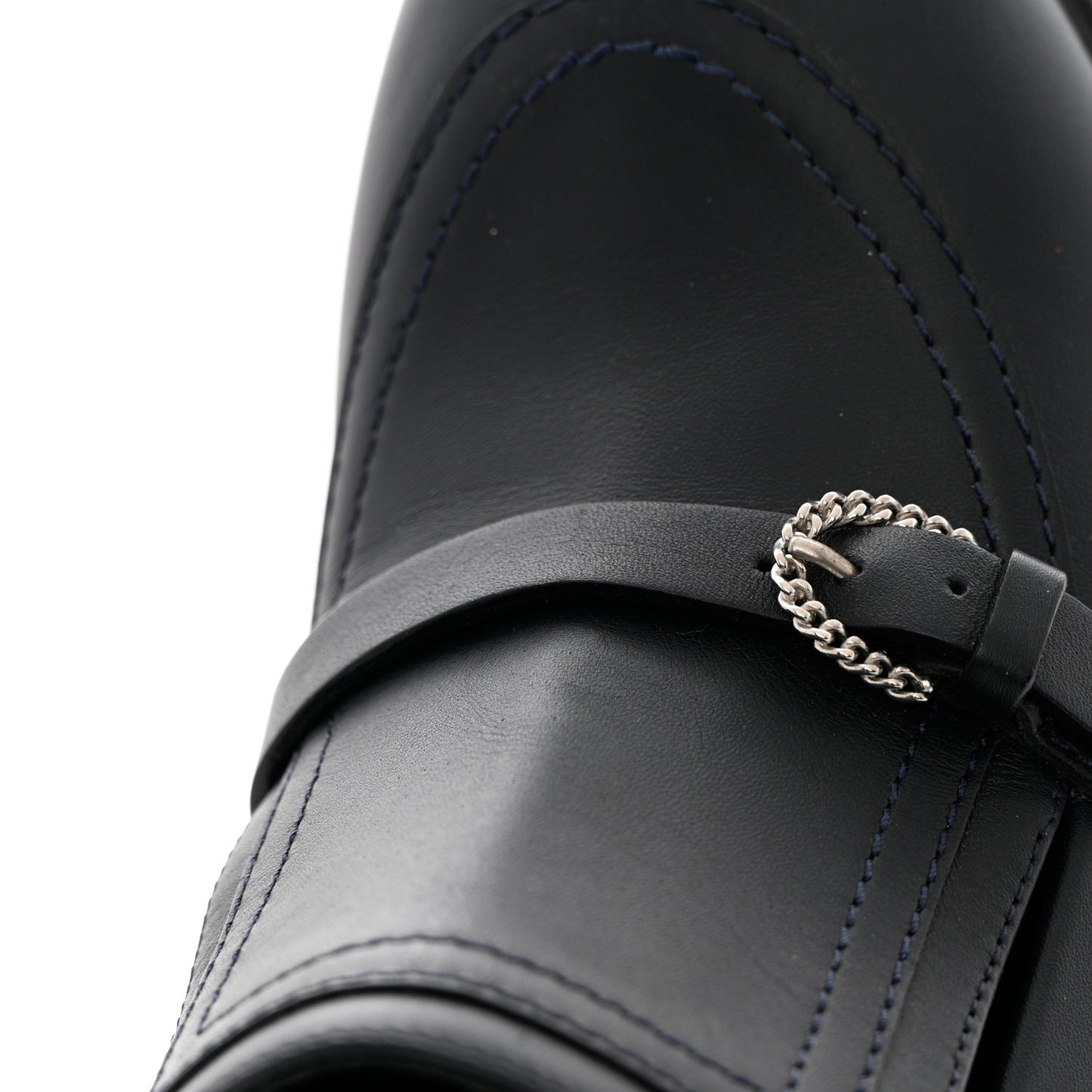 Calfskin Buckle Pumps 39.5 Navy