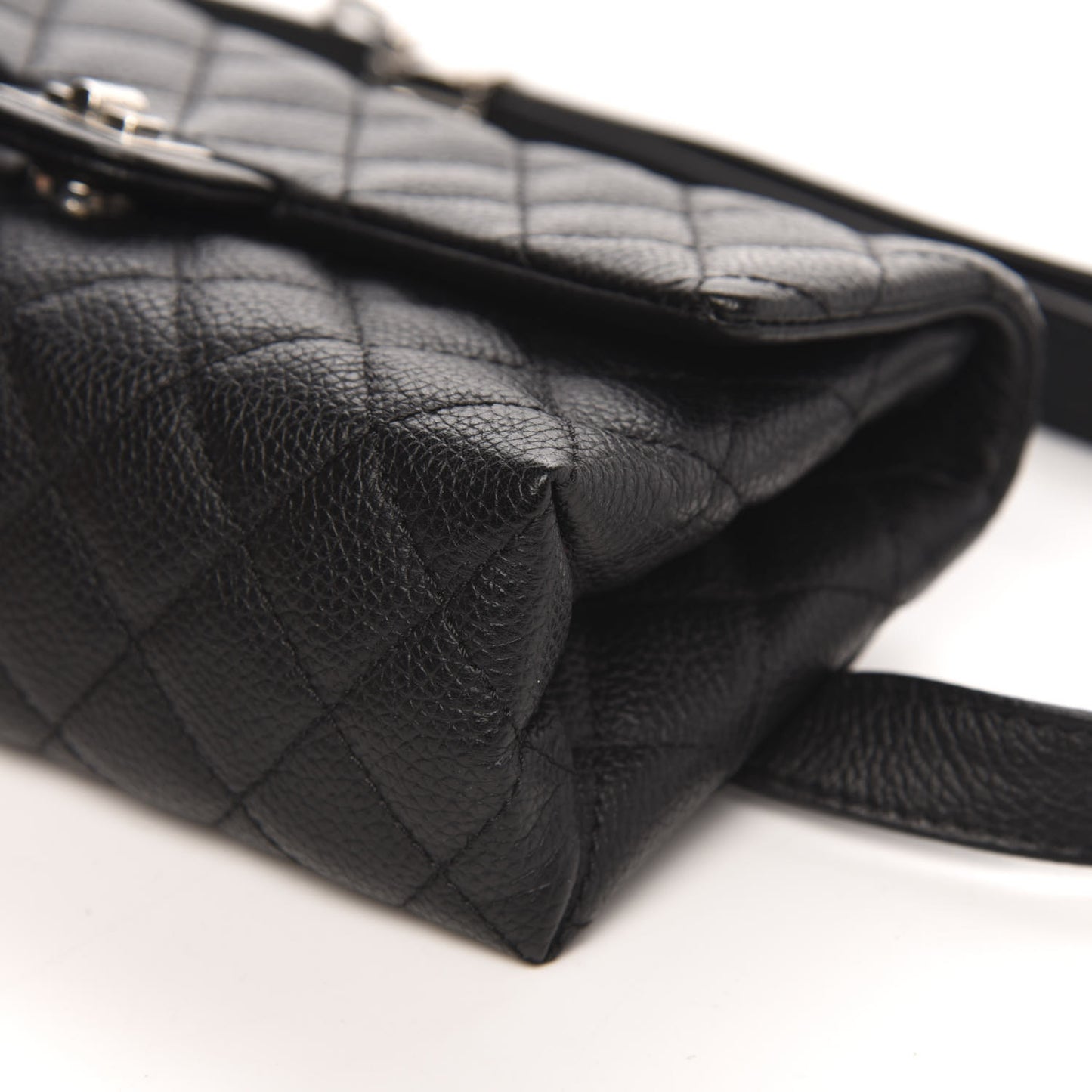 Grained Calfskin Quilted 2.55 Reissue Flap Belt Bag Clutch Black