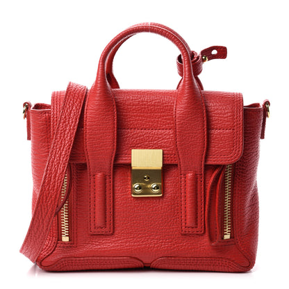 3.1 Phillip Lim Textured Calfskin Mini Pashli Satchel Red 1 of 14