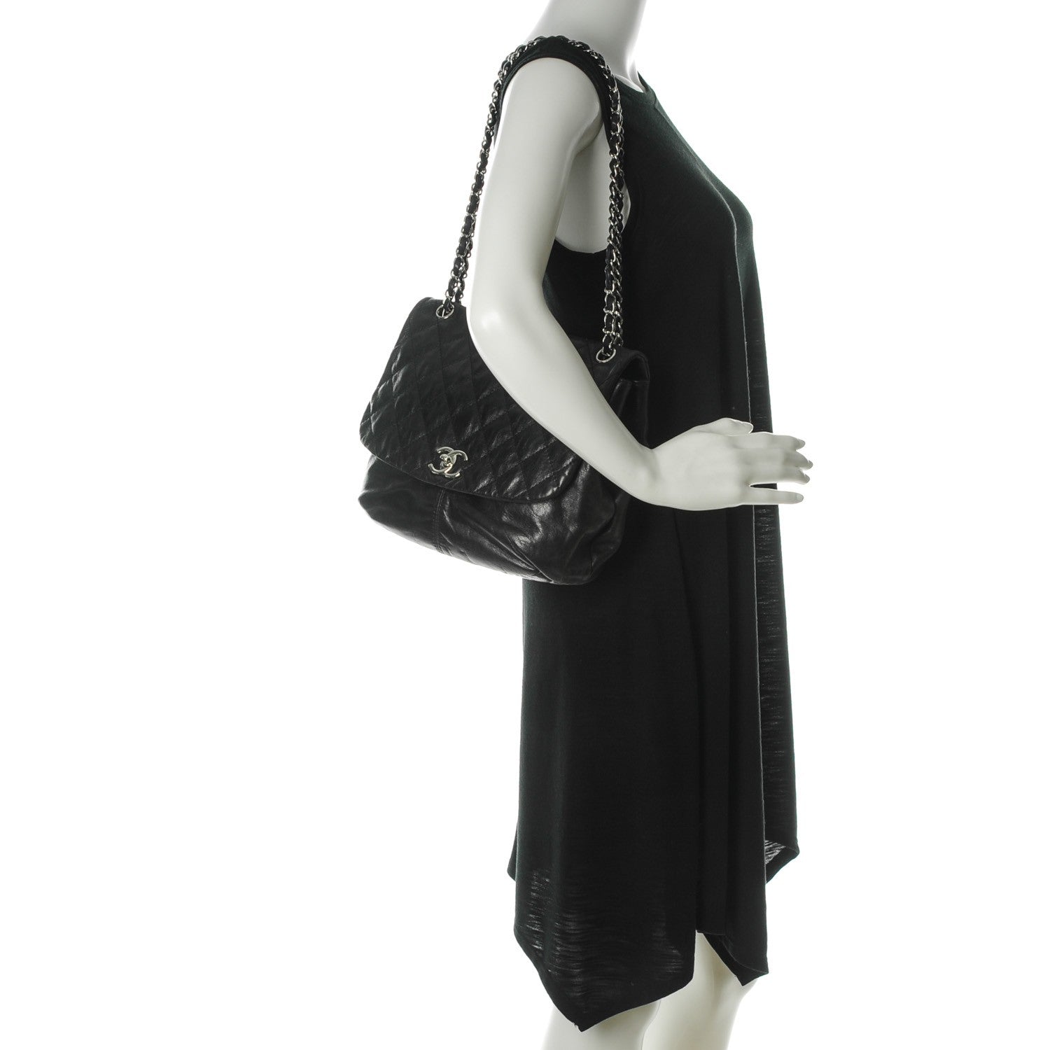 Chanel Shiny Lambskin Quilted Medium Trianon Messenger Flap Black 2 of 8